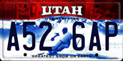 UT license plate A526AP