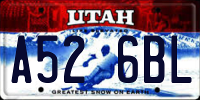 UT license plate A526BL