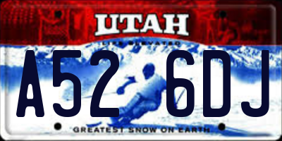 UT license plate A526DJ