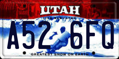 UT license plate A526FQ