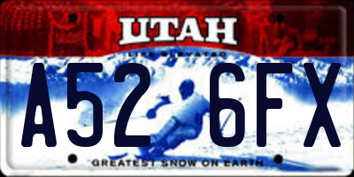 UT license plate A526FX