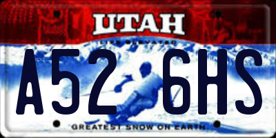 UT license plate A526HS