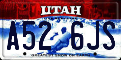 UT license plate A526JS