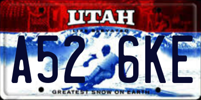 UT license plate A526KE