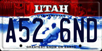 UT license plate A526ND