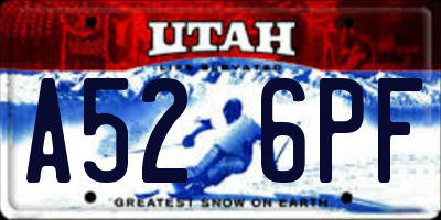UT license plate A526PF