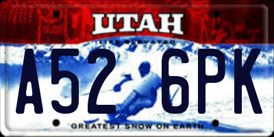 UT license plate A526PK