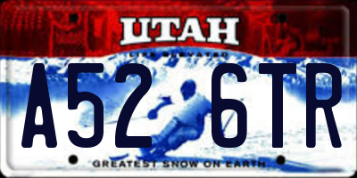 UT license plate A526TR