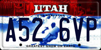 UT license plate A526VP