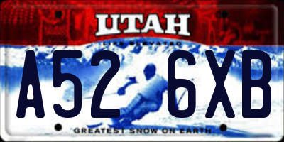 UT license plate A526XB