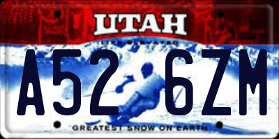 UT license plate A526ZM