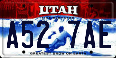 UT license plate A527AE