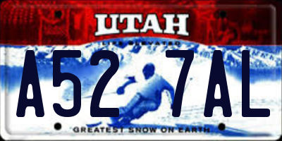 UT license plate A527AL