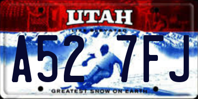 UT license plate A527FJ