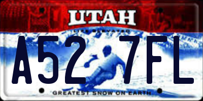 UT license plate A527FL