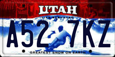 UT license plate A527KZ