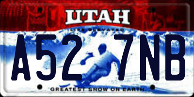 UT license plate A527NB