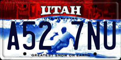 UT license plate A527NU