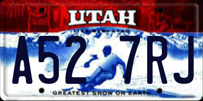 UT license plate A527RJ