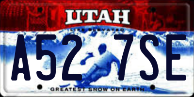 UT license plate A527SE
