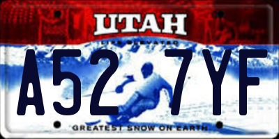 UT license plate A527YF