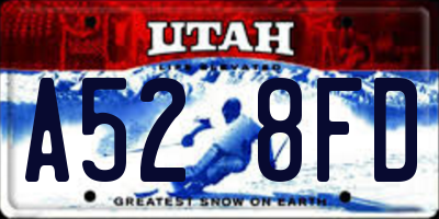 UT license plate A528FD