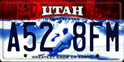 UT license plate A528FM