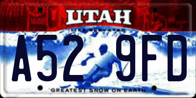 UT license plate A529FD