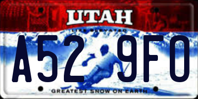 UT license plate A529FO