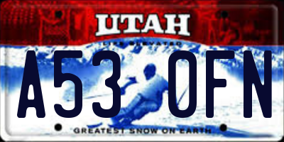 UT license plate A530FN