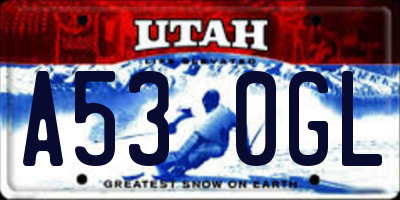 UT license plate A530GL