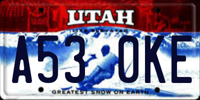 UT license plate A530KE