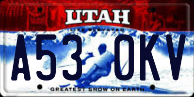 UT license plate A530KV