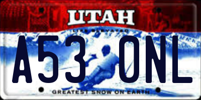 UT license plate A530NL