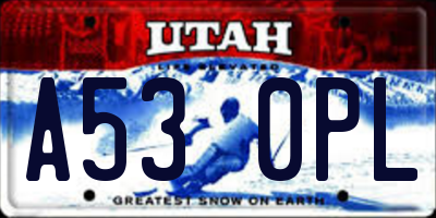 UT license plate A530PL