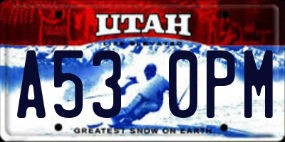 UT license plate A530PM