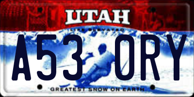 UT license plate A530RY