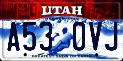 UT license plate A530VJ