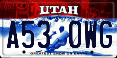 UT license plate A530WG