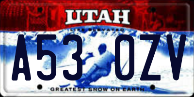 UT license plate A530ZV