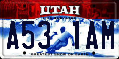 UT license plate A531AM