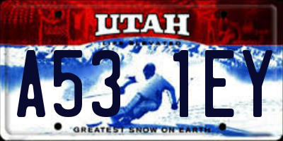 UT license plate A531EY