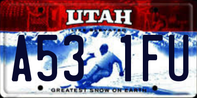 UT license plate A531FU