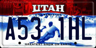 UT license plate A531HL