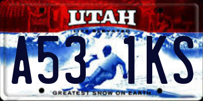 UT license plate A531KS