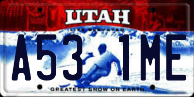 UT license plate A531ME