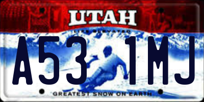 UT license plate A531MJ