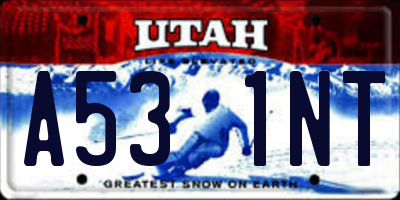 UT license plate A531NT