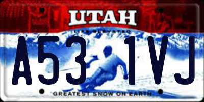 UT license plate A531VJ