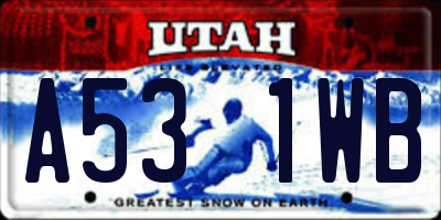 UT license plate A531WB